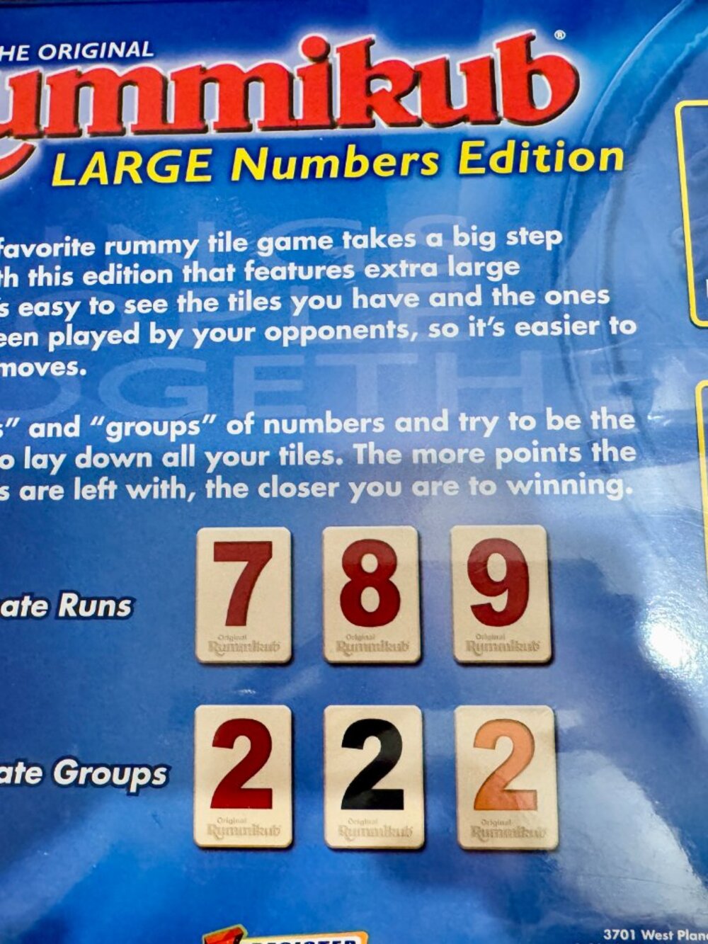Rummikub Large Numbers Edition - New Sealed | Original Pressman Rummy Tile Game - Picture 3 of 3
